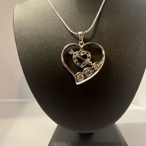 Elegant Silver Heart Pendant Necklace